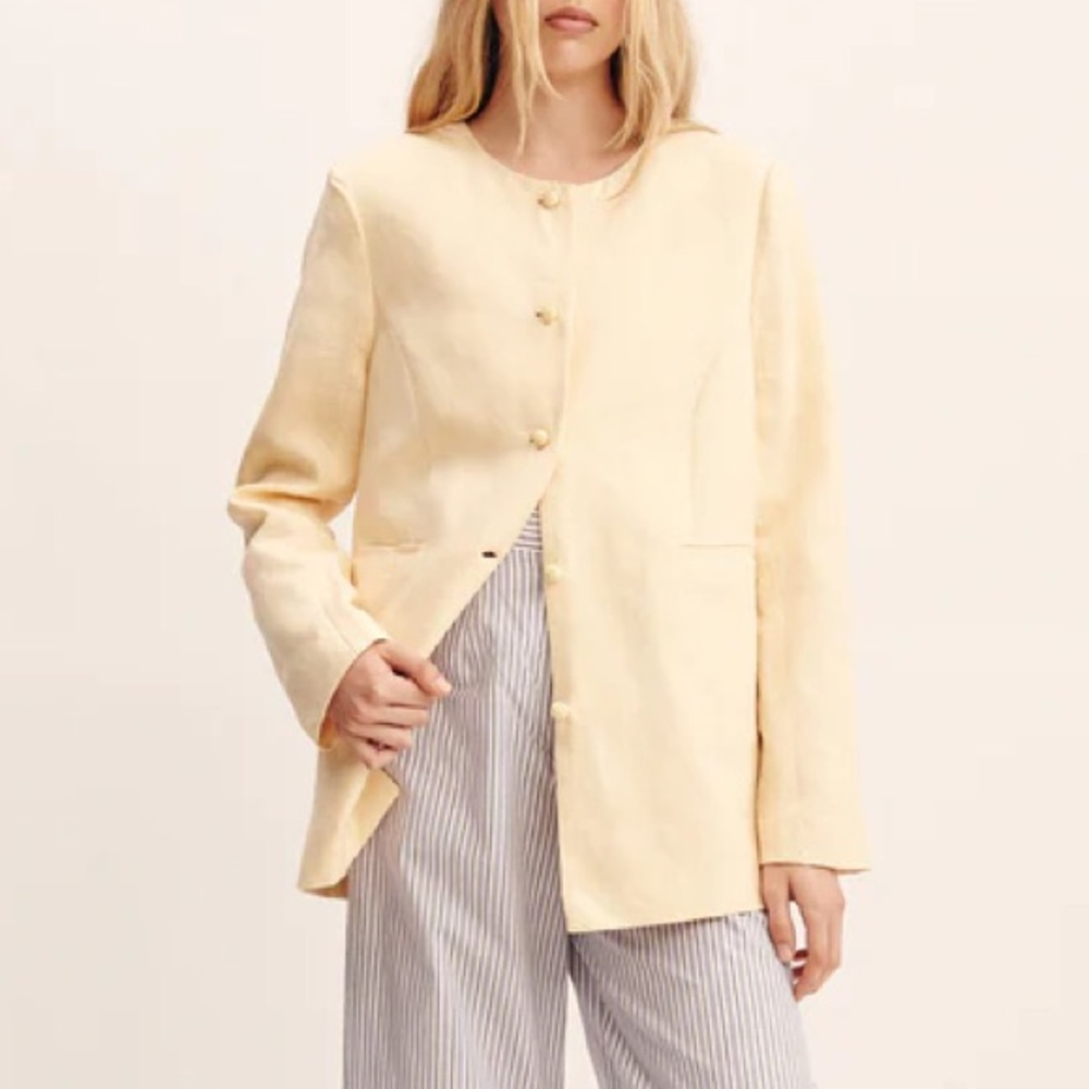 Posse Rio Linen Shift Jacket Dusty Citron Size Large